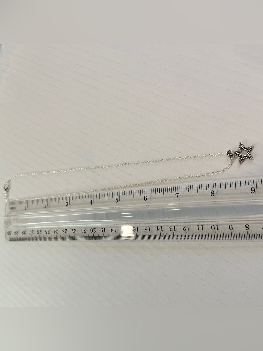 Dainty Silver Tone Open Star Pendant Necklace 17β Celestial - Picture 4 of 7